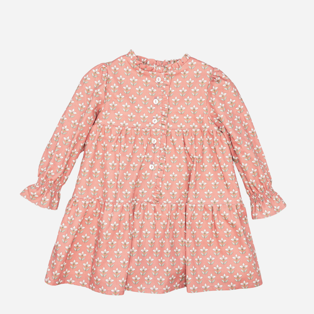 Pink floral dress on a light pink background