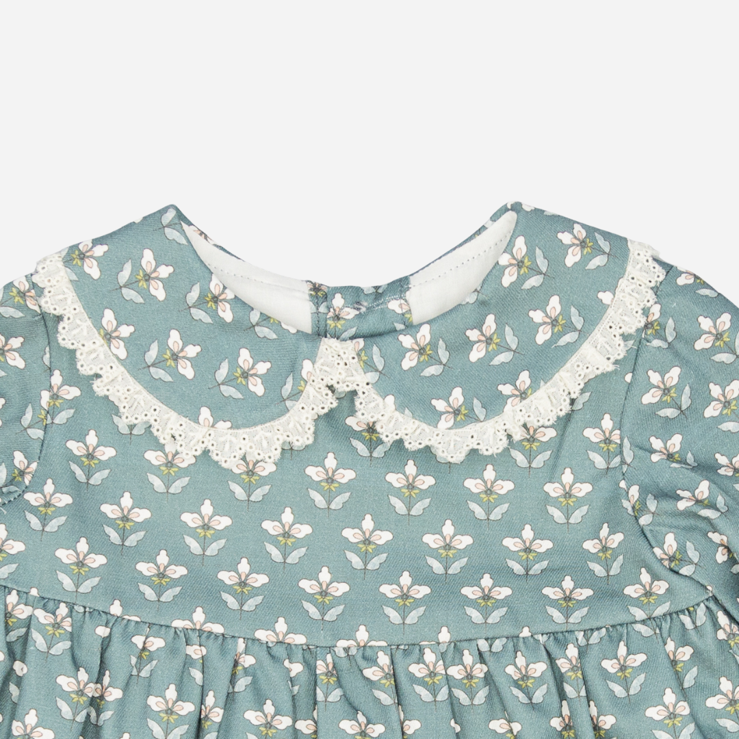 Green Baby Dress | Floral Print