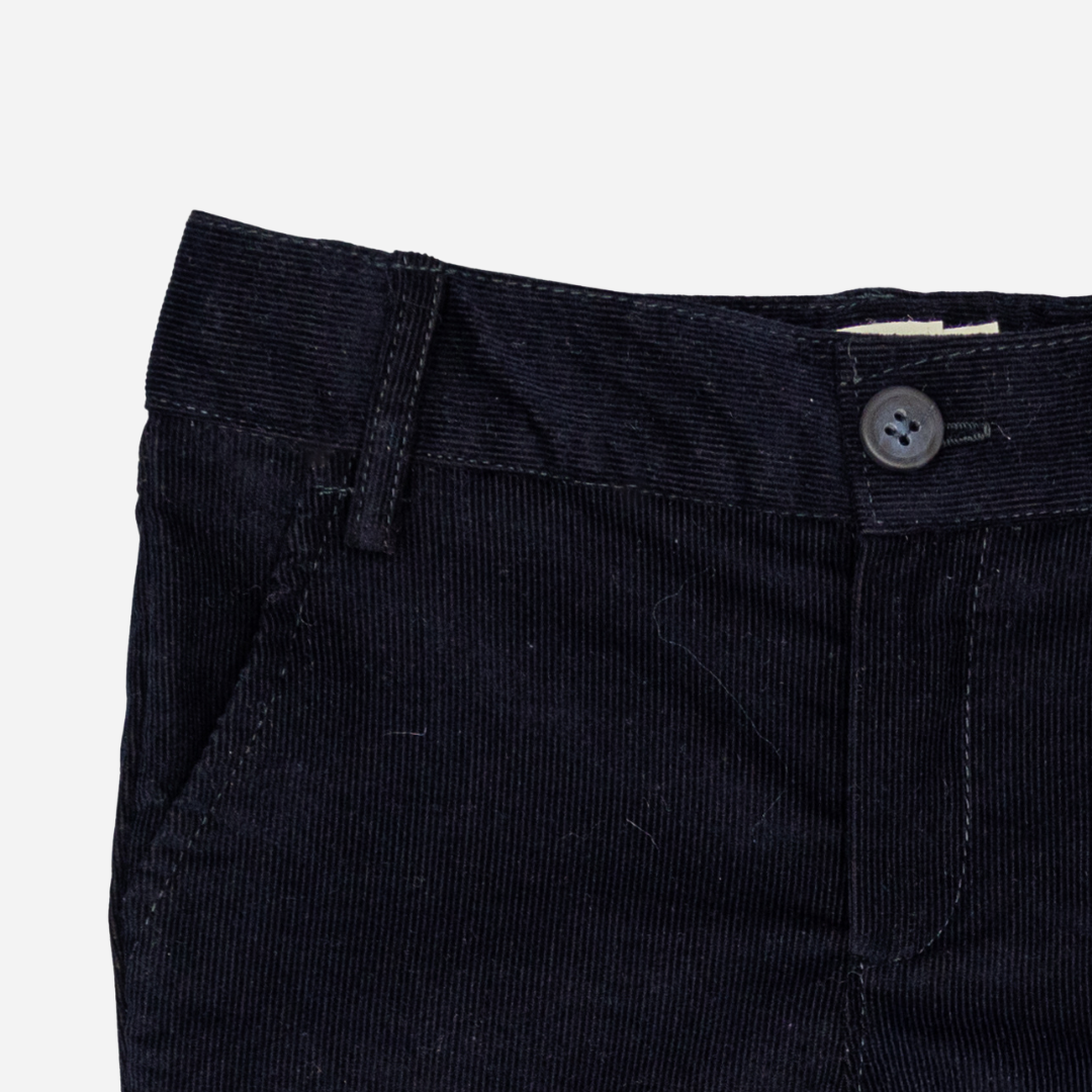 Sold at Bombon shop, designed by Fina Ejerique, navy corduroy trousers with slim fit and classic design. zoom