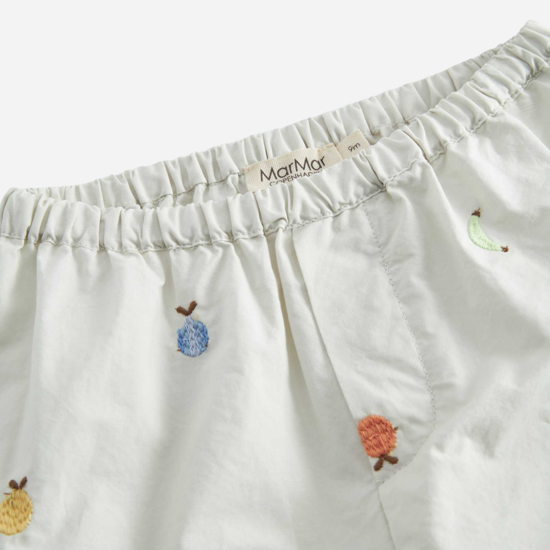 Sold at Bombon shop, designed by Mar Mar Copenhagen, Pabi S baby bloomers in Fruit Embroidery