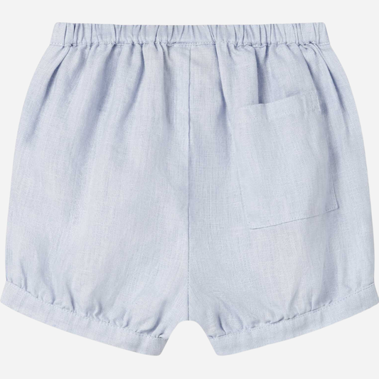 Sold at Bombon shop, designed by Mar Mar Copenhagen, Pabi S baby bloomers in Blue Mist linen
