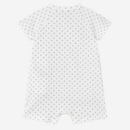 Sold at Bombon shop, designed by Mar Mar Copenhagen, Rap baby wrap short onesie in Droplet print
