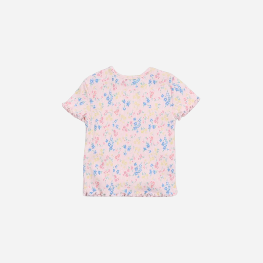 sold at Bombon, designed by The New Society ribbed baby tee in sabina floral print with soft stretch cotton matching set with baby shorts