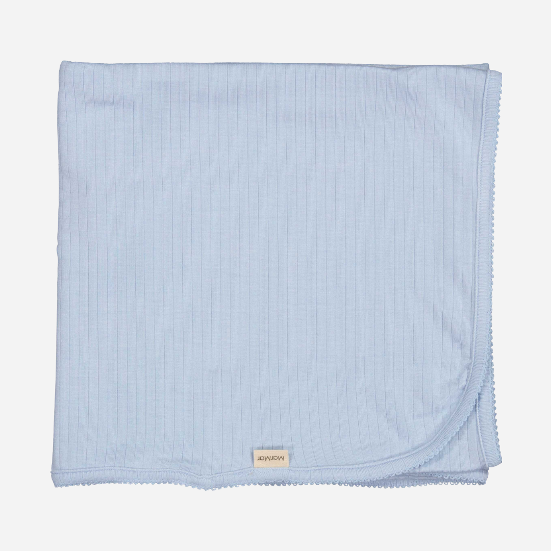 Sold at Bombon shop, designed by Mar Mar Copenhagen brand, this soft blanket in a summer rain blue for baby boys is perfect for any occasion.