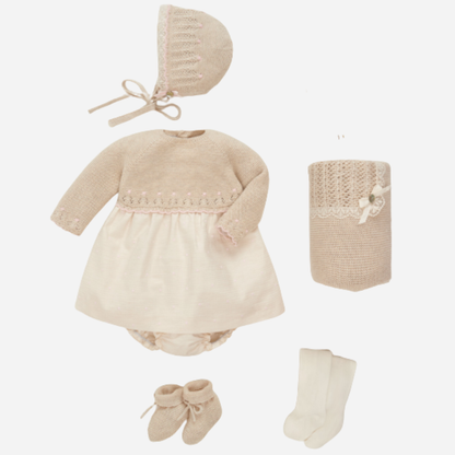 Alegria Bonnet | Beige & Light Pink