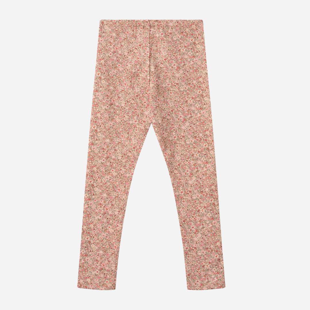 Sold at Bombon shop, designed by Wheat, these floral leggings feature a delicate dusty pink print and a comfy elastic waistband. back