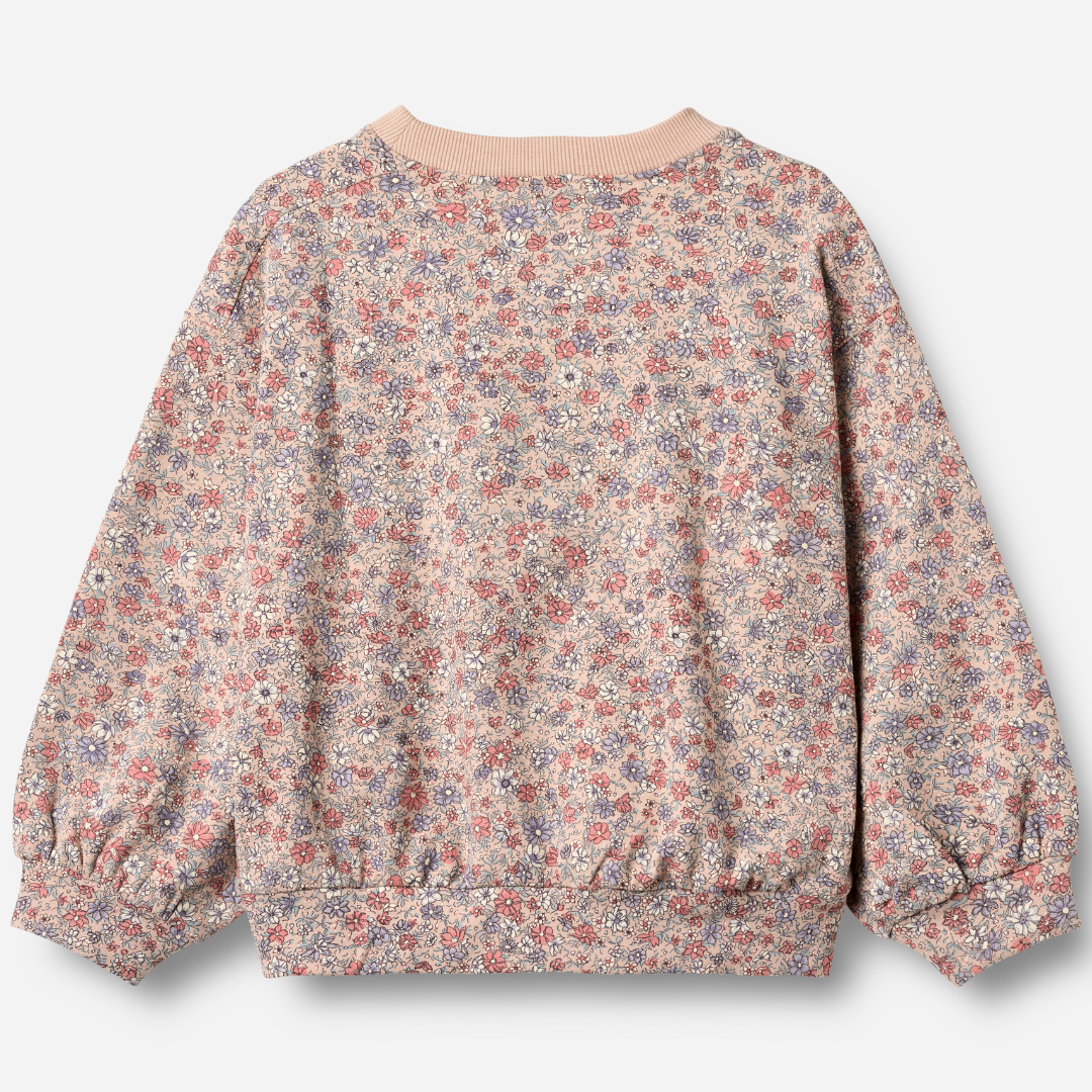Sold at Bombon shop, designed by Wheat, this floral sweatshirt features a vintage-inspired allover print and soft ribbed cuffs. back