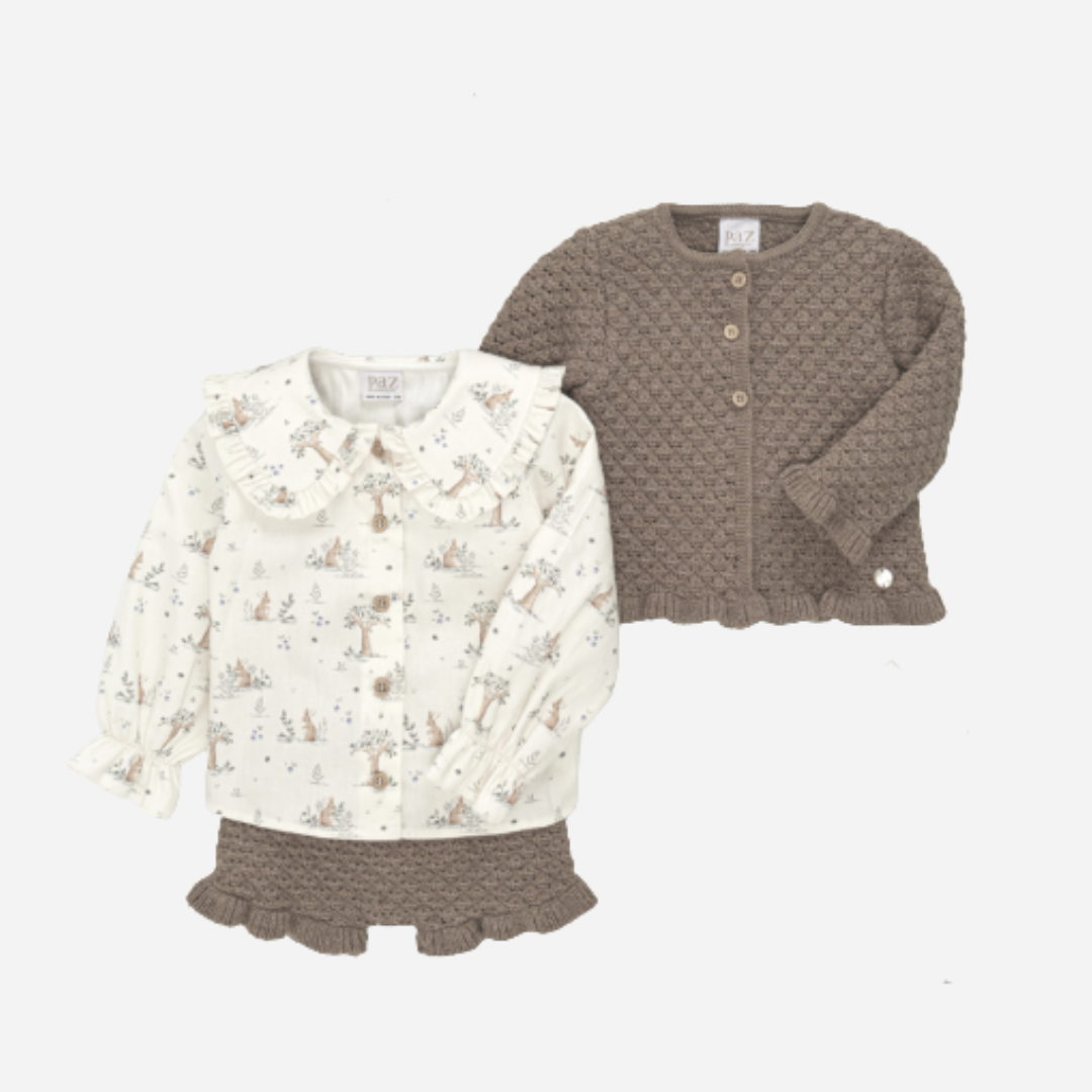 Pompon Cardigan | Brown