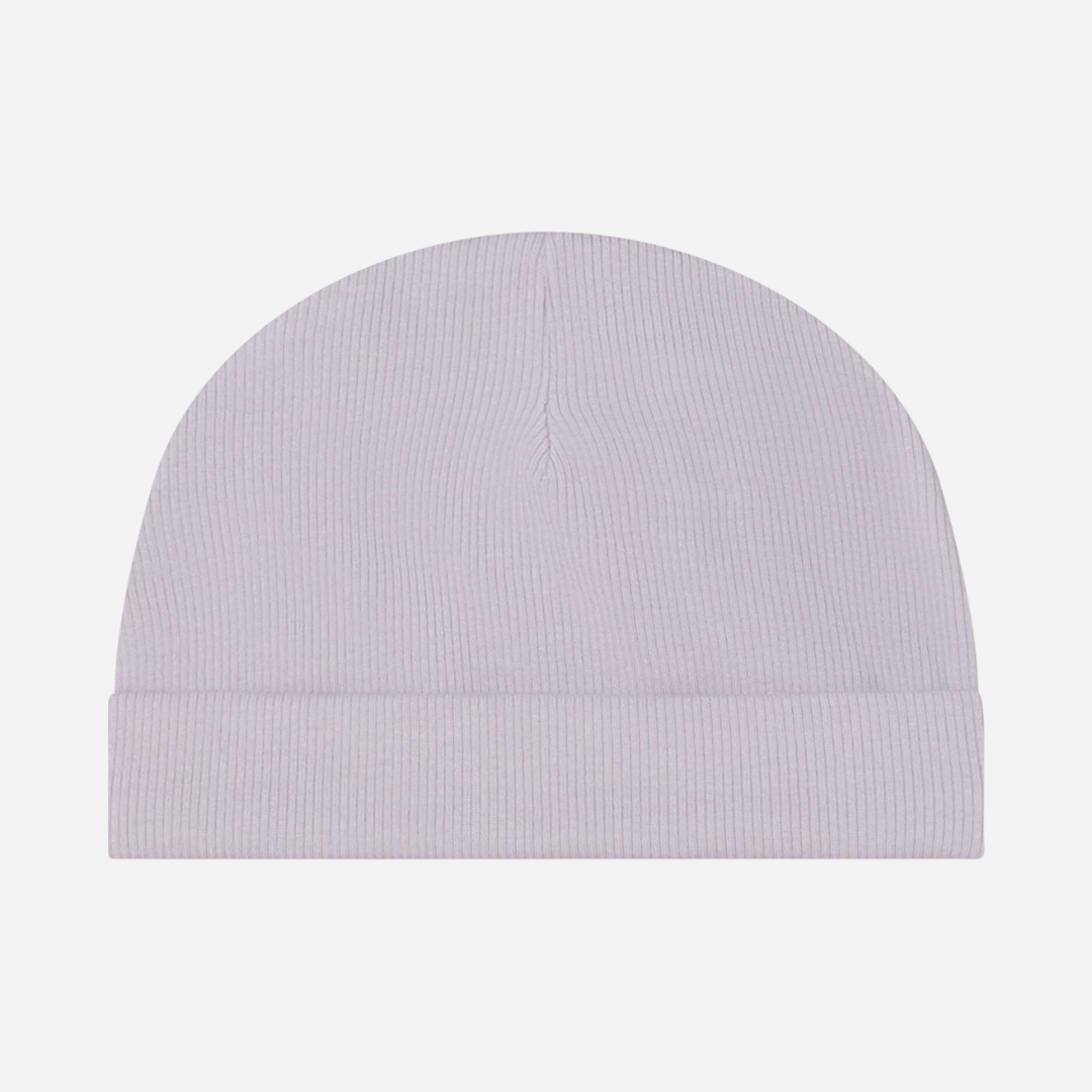 Sold at Bombon shop, designed by Mar Mar Copenhagen, Aiko ribbed modal baby hat in Sweet Violet