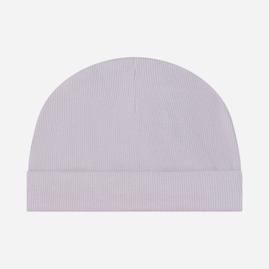Sold at Bombon shop, designed by Mar Mar Copenhagen, Aiko ribbed modal baby hat in Sweet Violet
