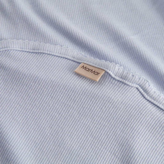 Sold at Bombon shop, designed by Mar Mar Copenhagen, Alida soft modal baby blanket in Blue Mist