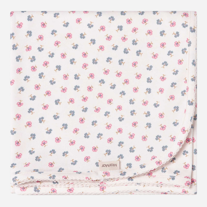Sold at Bombon shop, designed by Mar Mar Copenhagen, Alida baby blanket in Mini Flower print modal and organic cotton blend