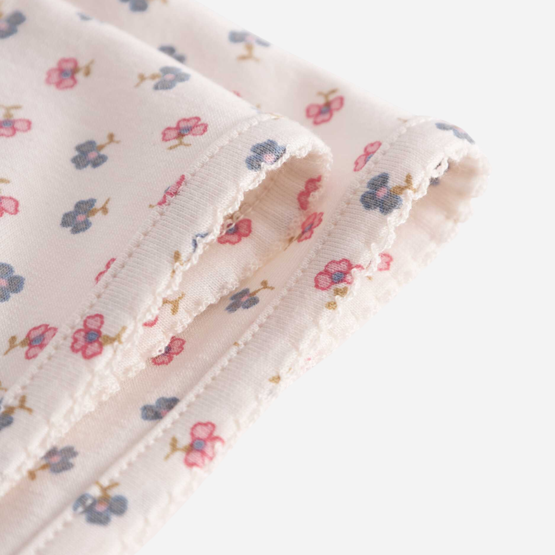 Sold at Bombon shop, designed by Mar Mar Copenhagen, Alida baby blanket in Mini Flower print modal and organic cotton blend