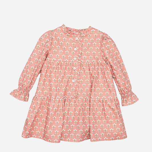 Pink floral dress on a light pink background