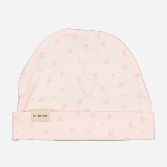 Sold at Bombon shop, designed by Mar Mar Copenhagen brand, this soft hat in a cute floral print for baby girls is perfect for any occasion.
