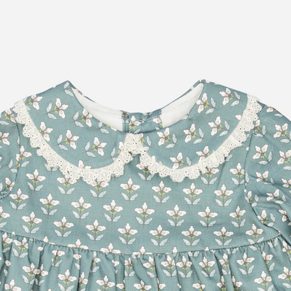 Green Baby Dress | Floral Print