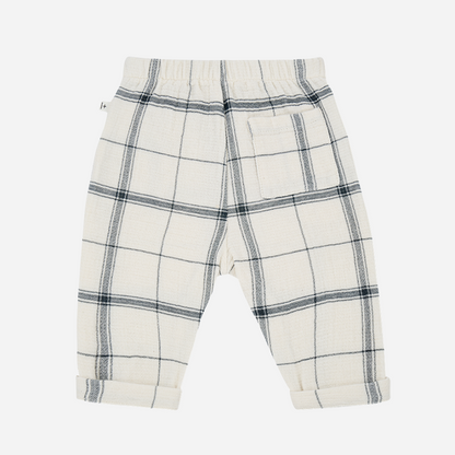 sold at Bombon shop, designed by 1+ int he family, these pants for baby boys and toddlers are perfect for spring and summer. back view