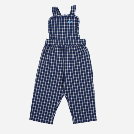 sold at Bombon, designed by The New Society baby jumpsuit in midnight check pattern with soft cotton blend and relaxed fit