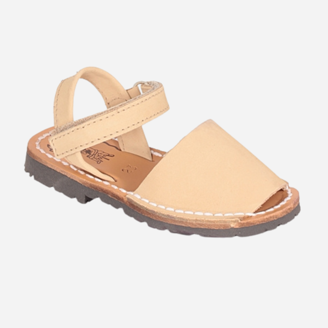 sold at Bombon Shop, Hand crafted in Spain, these Ibicenca sandals are great for Spring and Summer. Sand color
