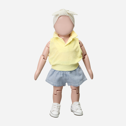 Sold at Bombon Shop, designed by 1+ in the family, lemon baby polo top with soft cotton fabric and classic collar.