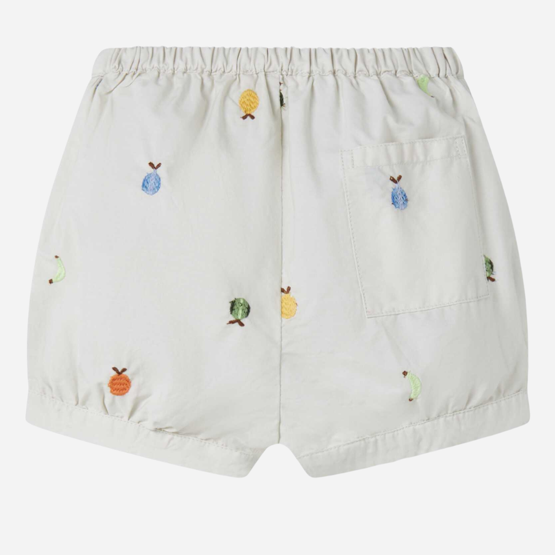 Sold at Bombon shop, designed by Mar Mar Copenhagen, Pabi S baby bloomers in Fruit Embroidery
