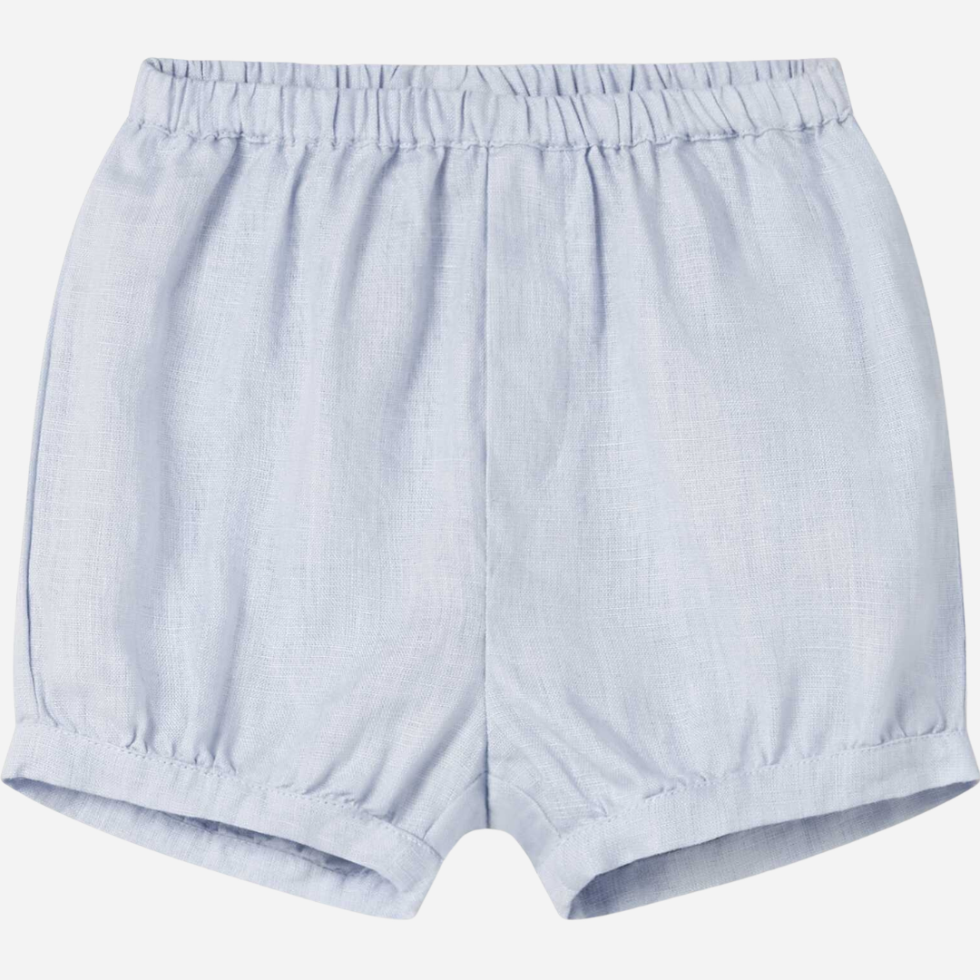 Sold at Bombon shop, designed by Mar Mar Copenhagen, Pabi S baby bloomers in Blue Mist linen