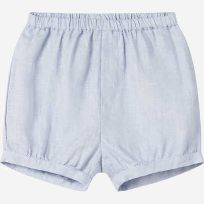 Sold at Bombon shop, designed by Mar Mar Copenhagen, Pabi S baby bloomers in Blue Mist linen