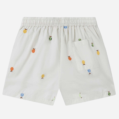 Sold at Bombon shop, designed by Mar Mar Copenhagen, Pinon children’s shorts in Fruit Embroidery