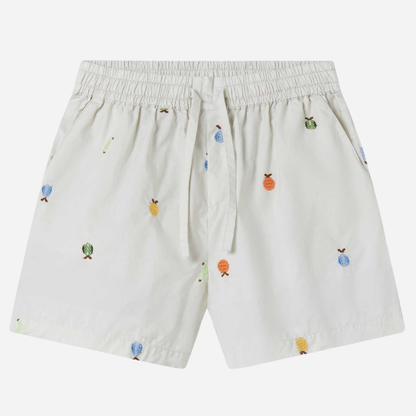 Sold at Bombon shop, designed by Mar Mar Copenhagen, Pinon children’s shorts in Fruit Embroidery