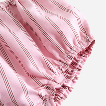 Sold at Bombon shop, designed by Mar Mar Copenhagen, Tuss top and Pusle baby bloomers set in Bonbon Pink Stripes