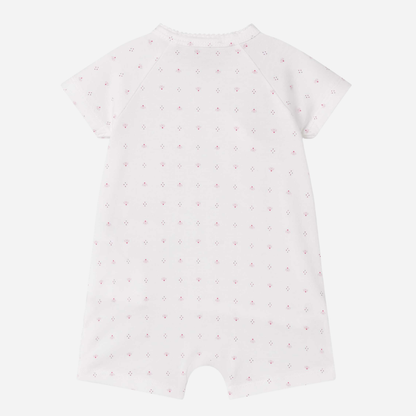 Sold at Bombon shop, designed by Mar Mar Copenhagen, Rap baby wrap short onesie in Tiny Tulip print