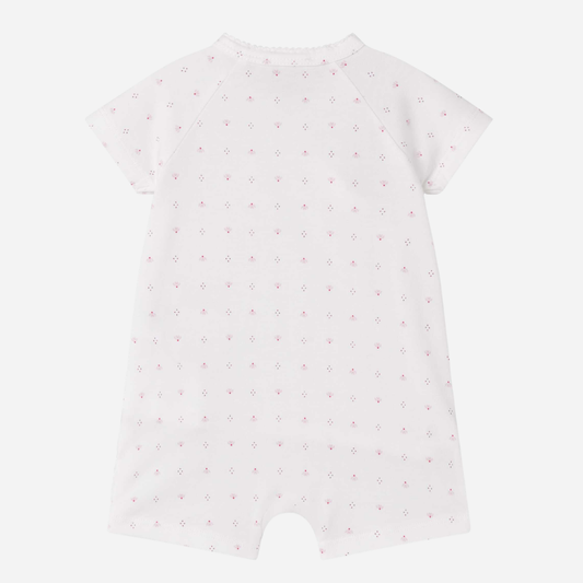 Sold at Bombon shop, designed by Mar Mar Copenhagen, Rap baby wrap short onesie in Tiny Tulip print