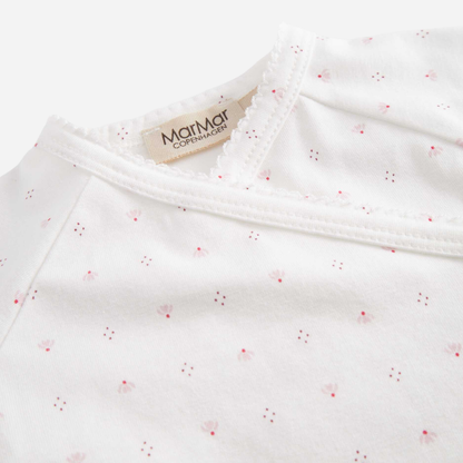 Sold at Bombon shop, designed by Mar Mar Copenhagen, Rap baby wrap short onesie in Tiny Tulip print