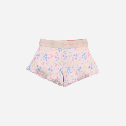 sold at Bombon, designed by The New Society ribbed baby shorts in sabina floral print with elastic waist soft stretch cotton matching set with baby tee