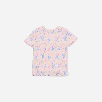 sold at Bombon, designed by The New Society ribbed baby tee in sabina floral print with soft stretch cotton matching set with baby shorts