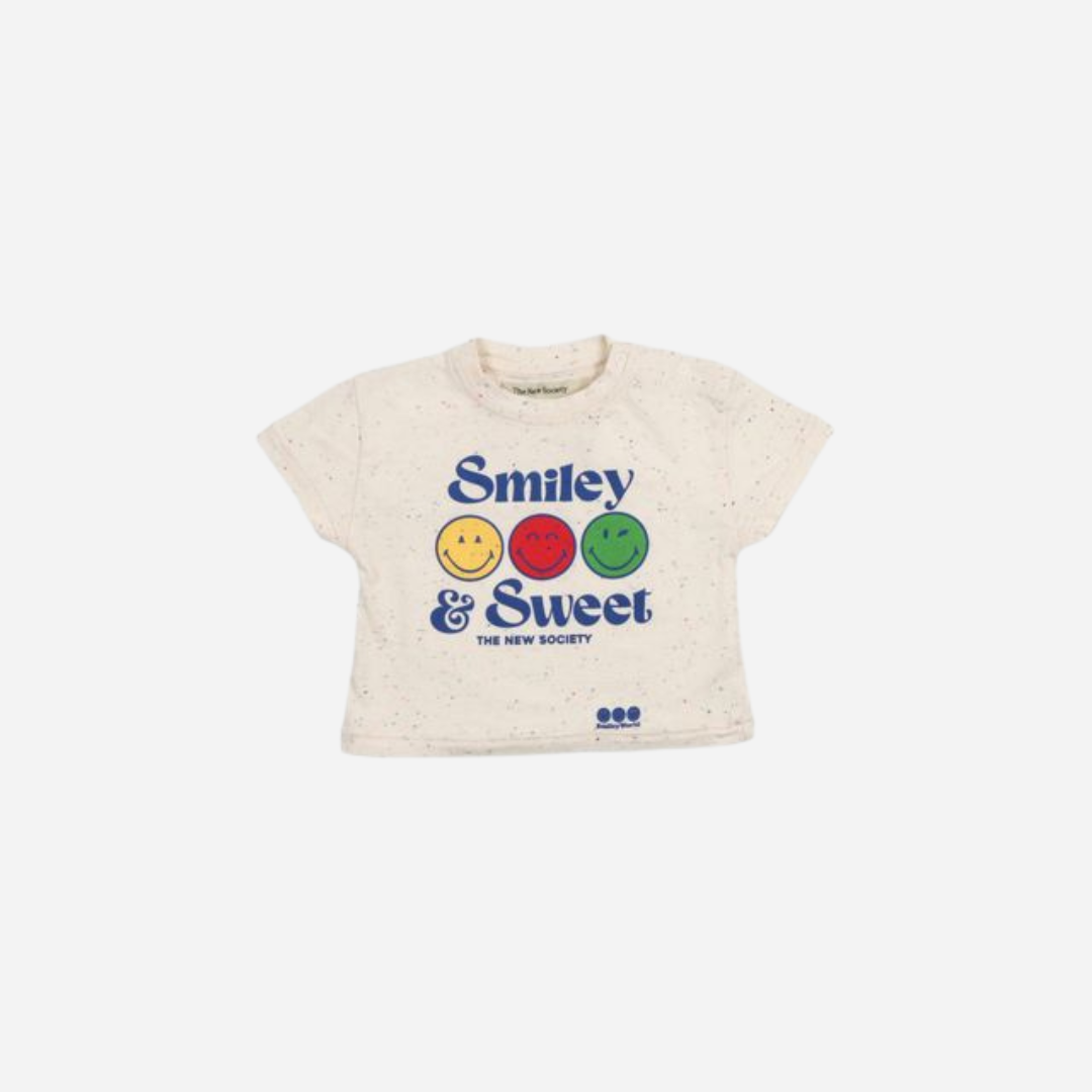sold at Bombon, designed by The New Society kids t-shirt with multicolor smiley graphic in soft cotton blend relaxed fit casual style