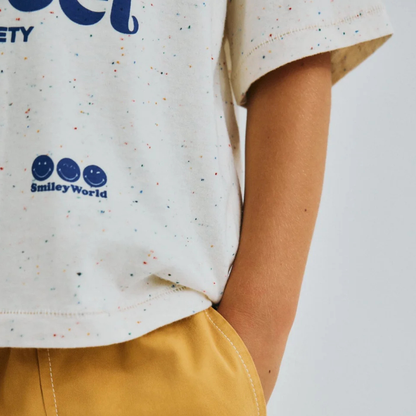 sold at Bombon, designed by The New Society kids t-shirt with multicolor smiley graphic in soft cotton blend relaxed fit casual style