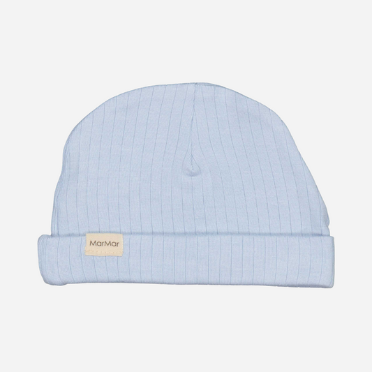 Sold at Bombon shop, designed by Mar Mar Copenhagen brand, this soft hat in a summer rain blue for baby boys is perfect for any occasion.