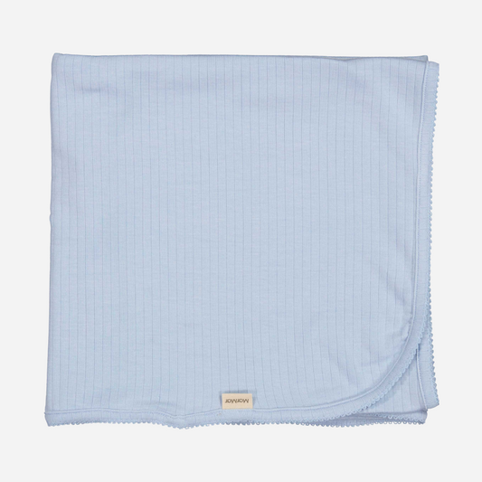 Sold at Bombon shop, designed by Mar Mar Copenhagen brand, this soft blanket in a summer rain blue for baby boys is perfect for any occasion.