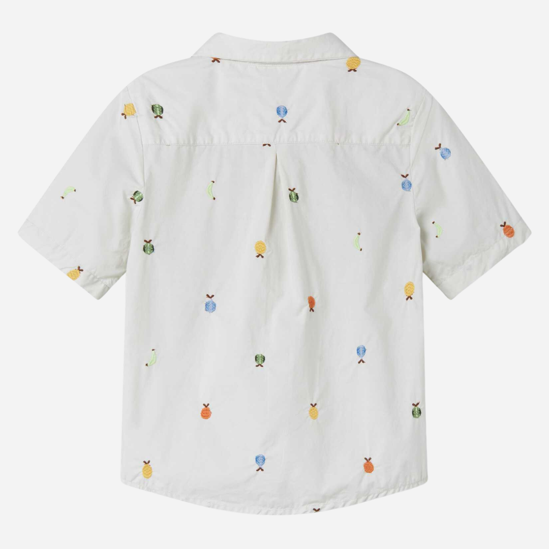 Sold at Bombon shop, designed by Mar Mar Copenhagen, Tage children’s shirt in Fruit Embroidery