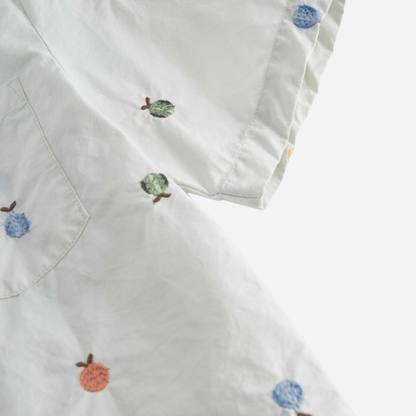 Sold at Bombon shop, designed by Mar Mar Copenhagen, Tage children’s shirt in Fruit Embroidery