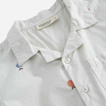 Sold at Bombon shop, designed by Mar Mar Copenhagen, Tage children’s shirt in Fruit Embroidery