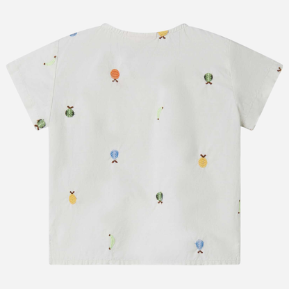 Sold at Bombon shop, designed by Mar Mar Copenhagen, Tero baby shirt in Fruit Embroidery