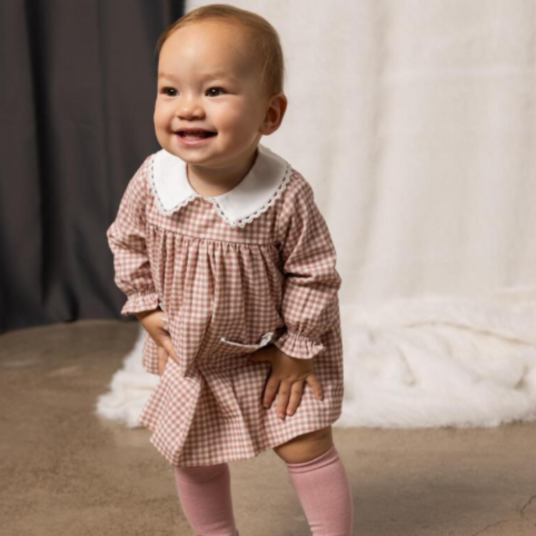 Pink Corduroy Dress | Checks