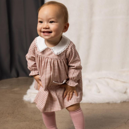 Pink Corduroy Dress | Checks